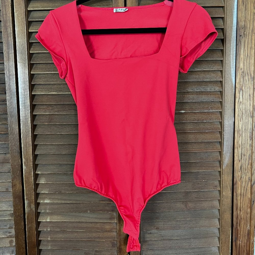 Intimately free red square neck body suit